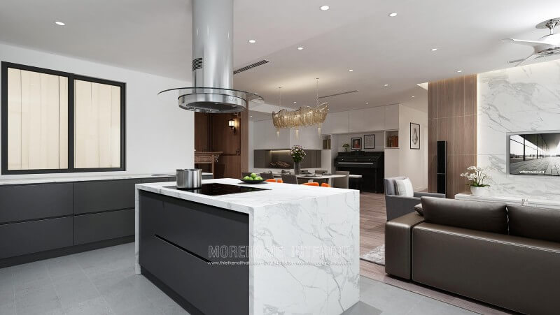 Thiết kế tủ bếp chung cư cao cấp phong cách hiện đại và trẻ trung Thiết kế tủ bếp đẹp