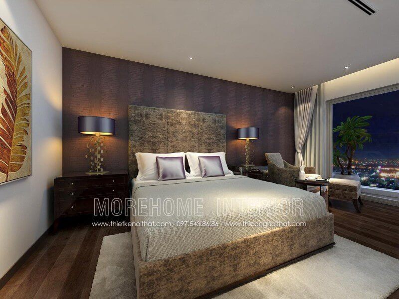 Thiết kế giường ngủ chung cư phong cách hiện đại và sang trọng